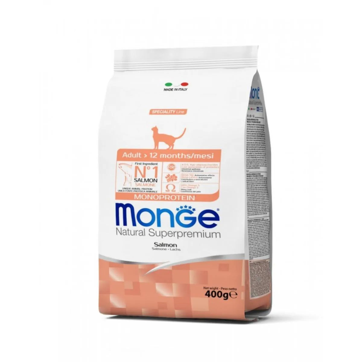 Monge Natural Superpremium Adult Salmone 400g Crocchette per Gatti Monge Natural Superpremium Adult Salmone 400g Crocchette per Gatti